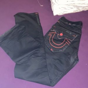 True Religion Jeans Black and Red.